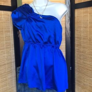 NWT Silk One Shoulder Top